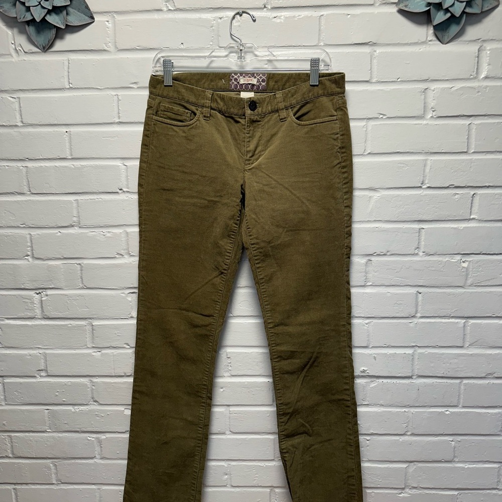 J. Crew Olive Green Matchstick Women Corduroy Pants